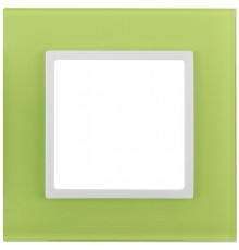 14-5101-26 Рамка на 1 пост, стекло, Эра Elegance, лайм+бел  Б0034480  ЭРА