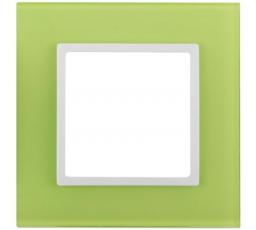 14-5101-26 Рамка на 1 пост, стекло, Эра Elegance, лайм+бел  Б0034480  ЭРА