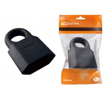 Кабельная розетка 2П 10А 250B (под евровилку CEE 7/16) с з/ш с кольцом чернаяTDM  SQ1806-0192  TDM