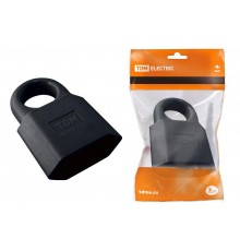 Кабельная розетка 2П 10А 250B (под евровилку CEE 7/16) с з/ш с кольцом чернаяTDM  SQ1806-0192  TDM