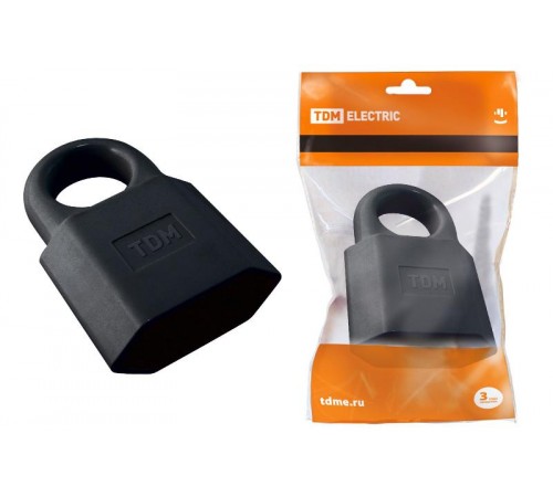 Кабельная розетка 2П 10А 250B (под евровилку CEE 7/16) с з/ш с кольцом чернаяTDM  SQ1806-0192  TDM