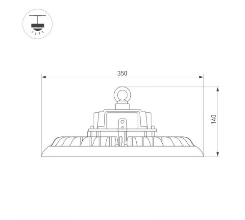 Светильник SP-ARIVA-DIM-R350-200W White5000 (BK, 90 deg, 230V, 0-10V) (Arlight, IP65 Металл, 5 лет)  052862  Arlight 