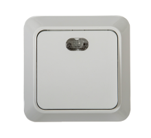 Выключатель одноклавишный с подсветкой BOLLETO белый накладной 7121  4680005959754  IN HOME