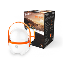 Фонарь кемпинговый GFL001 5W 380lm Li-ion 3600mAh диммируемый оранжевый LED 1/20/40  GF001  Gauss