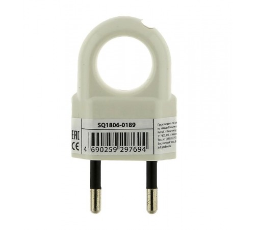 Вилка б/з с кольцом белая 10А 250В (евровилка CEE 7/16)  SQ1806-0189  TDM