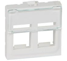 Лицевая панель для информационных розеток - Программа Mosaic - для 2 коннекторов формата Keystone - 2 модуля - белый  078610  Legrand