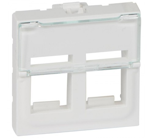 Лицевая панель для информационных розеток - Программа Mosaic - для 2 коннекторов формата Keystone - 2 модуля - белый  078610  Legrand