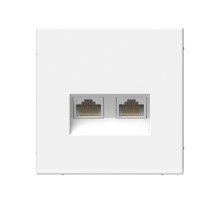 ArtGallery Лотос  Розетка двойная компьютерная RJ45+RJ45, кат.6А, механизм  GAL001388  SE