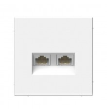 ArtGallery Лотос  Розетка двойная компьютерная RJ45+RJ45, кат.6А, механизм  GAL001388  SE