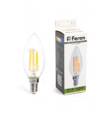 Лампа светодиодная, (15W) 230V E14 4000K прозрачная, LB-717  38258  FERON