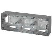 12-6103-12 ЭРА Коробка наклад. монтажа 3 поста, Эра12, графит  Б0043186  ЭРА