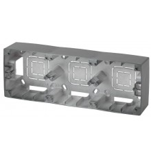 12-6103-12 ЭРА Коробка наклад. монтажа 3 поста, Эра12, графит  Б0043186  ЭРА