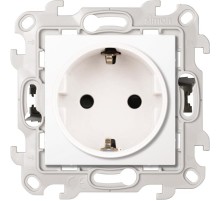 Simon 24 Белый Розетка 2К+З со шторками Push&Go  2420432-030  Simon