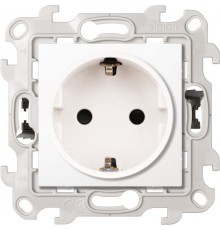 Simon 24 Белый Розетка 2К+З со шторками Push&Go  2420432-030  Simon