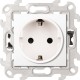Simon 24 Белый Розетка 2К+З со шторками Push&Go  2420432-030  Simon