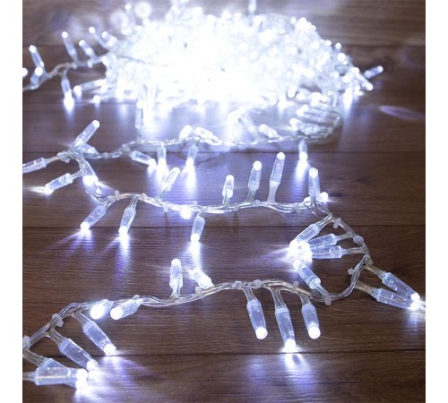 Гирлянда Кластер 10 м, 400 LED, прозрачный ПВХ, IP65, соединяемая, цвет свечения белый  303-645  NEON-NIGHT