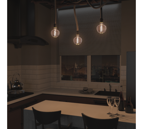 Лампа светодиодная LED Filament Flexible G125-C Pink E27 5W 190lm 1800K 125*178mm 1/10  1011802105  Gauss