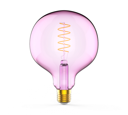 Лампа светодиодная LED Filament Flexible G125-C Pink E27 5W 190lm 1800K 125*178mm 1/10  1011802105  Gauss
