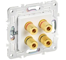 SKANDY Аудиорозетка 4-местная SK-A01W арктический белый  SK-S40-K01  IEK