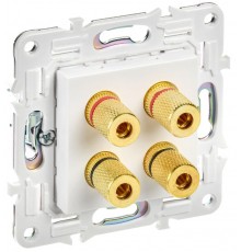 SKANDY Аудиорозетка 4-местная SK-A01W арктический белый  SK-S40-K01  IEK