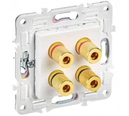SKANDY Аудиорозетка 4-местная SK-A01W арктический белый  SK-S40-K01  IEK