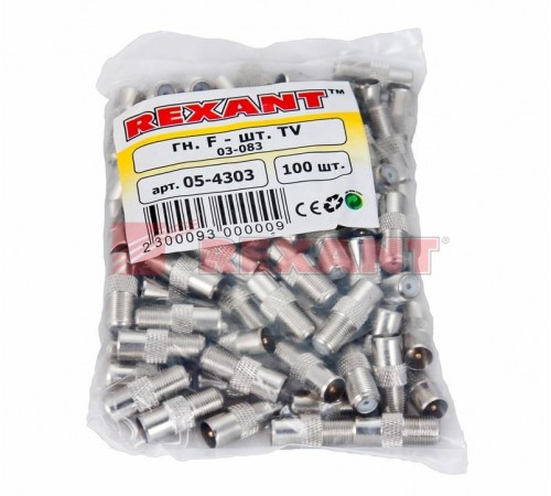 Переход гнездо F-штекер TV  05-4303  REXANT