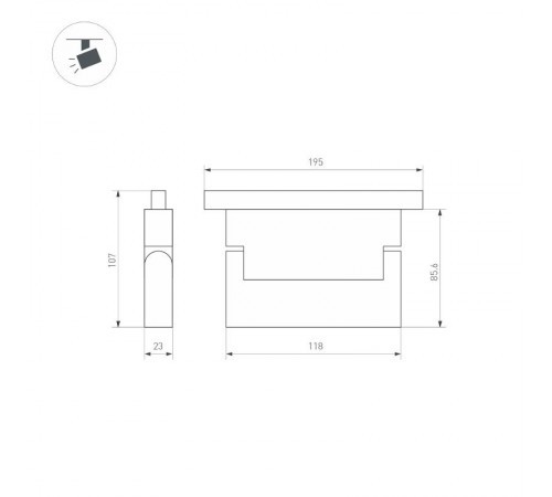 Светильник MAG-ORIENT-LASER-FOLD-S195-6W Day4000 (BK, 30 deg, 48V, DALI) (Arlight, IP20 Металл, 3 года)  034618  Arlight