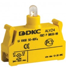 Контактный блок с клеммным безвинтовым зажимом со светодиодом на 12В  ALV12  DKC