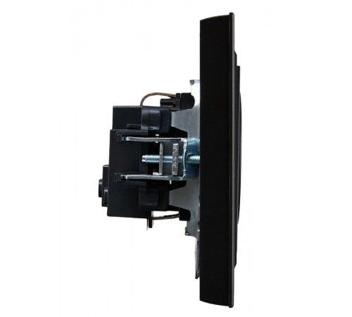 BRITE Розетка с заземлением со шторками 16А в сборе РСР14-1-0-БрЧ черный  BR-R14-16-K02-F  IEK