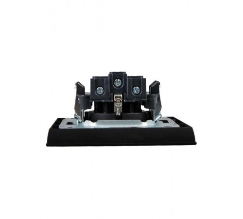 BRITE Розетка с заземлением со шторками 16А в сборе РСР14-1-0-БрЧ черный  BR-R14-16-K02-F  IEK