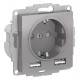 AtlasDesign Алюминий Розетка 16А c 2 USB A+A, 5В/2,4А, 2х5В/1,2А, механизм  ATN000330  SE
