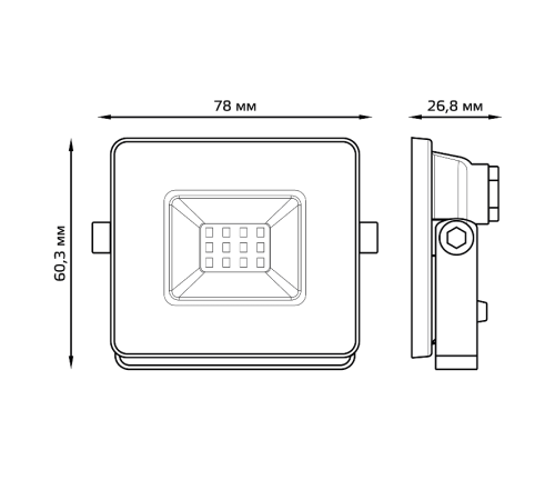 Прожектор светодиодный Gauss LED 10W 700lm IP65 6500К белый  613120310  Gauss