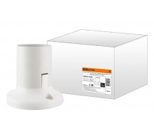 Патрон Е27 потолочный, термостойкий пластик, прямой, белый, Б/Н  SQ0335-0049  TDM