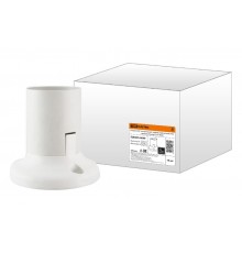 Патрон Е27 потолочный, термостойкий пластик, прямой, белый, Б/Н  SQ0335-0049  TDM