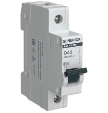 Выключатель автоматический  однополюсный ВА47-29М 1P 40А 4,5кА D MVA21-1-040-D-G GENERICA