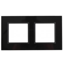 14-5102-05 Рамка на 2 поста, стекло, Эра Elegance, чёрный+антр  Б0034492  ЭРА