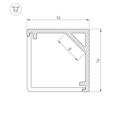 Профиль SL-KANT-H16-2000 ANOD  023723  Arlight