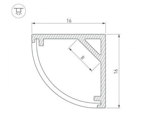 Профиль SL-KANT-H16-2000 ANOD  023723  Arlight