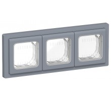 FLITE Рамка 3-местная IP55 Рпро-3-55-ФлМ маренго  FI-M30-32-55-K35  IEK