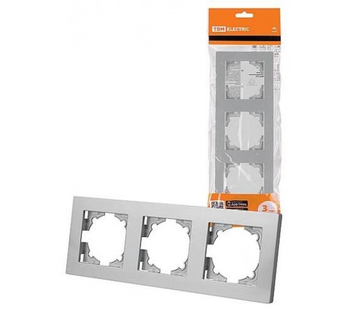 Рамка 3-х постовая серебр. металлик "Сенеж"   SQ1816-0256  TDM