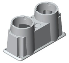 Фланец OEZXC12L нижний (фланец II/C) для рубильников в пласт. боксе, под кабель 2xd20,5 + 2xd10  1SCA022560R5730  ABB