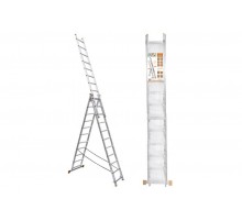 Лестница алюминиевая, ЛА3х12, 3х секционная х 12 ступеней, h=7870 мм, Народная  SQ1028-0204  TDM