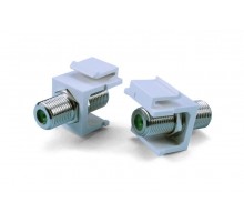 KJ1-FCON-3G-N-WH Вставка формата Keystone Jack с проходным адаптером F-типа, nickel plated, 3ГГц, ROHS, белая  246966  Hyperline