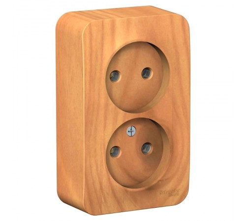 Blanca Ясень О/У Розетка 2-ая без заземления без шторок, 16А, 250В  BLNRA000205  SE