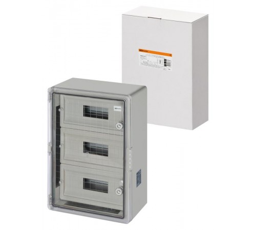 Бокс пластиковый навесной ЩРН-П-36 модулей, прозр. крышка, ABS, IP65, от -45 до +75 °С (350х500х190)  SQ0933-0217  TDM