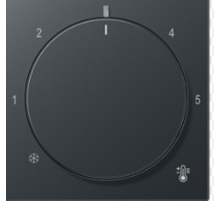 Антрацит матовый Накладка для механизма терморегулятора  Jung  поворотный  без таймера  датчик t° воздуха (встроенный)  датчик t° пола (внешний)
