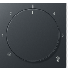 Антрацит матовый Накладка для механизма терморегулятора  Jung  поворотный  без таймера  датчик t° воздуха (встроенный)  датчик t° пола (внешний)