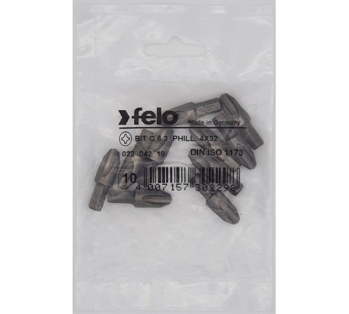 Бита крестовая серия Industrial PH 4X32, 10 шт  02204210  Felo