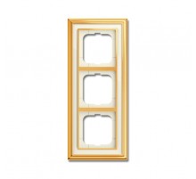 Рамка 3-постовая, серия Династия, Латунь полированная, белое стекло  1754-0-4562   2CKA001754A4562  ABB