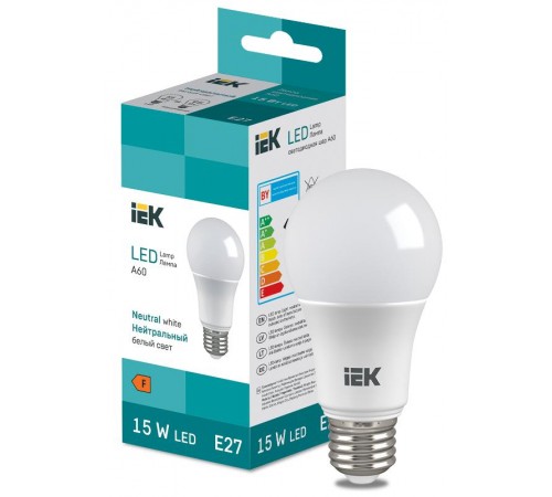 Лампа светодиодная Bulb A60 1500lm 4000K E27  LL-I-A60-15-230-40-E27  IEK